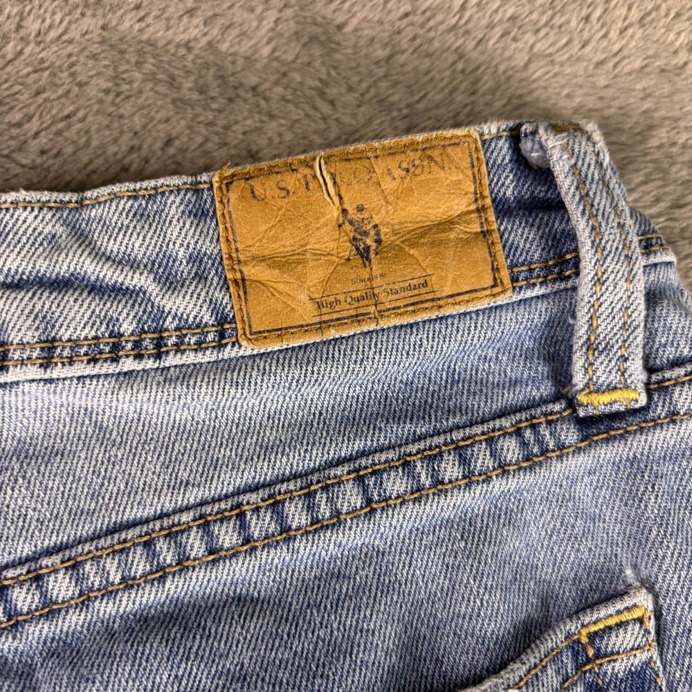 U.S. Polo Assn. Jeans Women's 8 Regular Blue Light Wash Distressed Denim Ripped - Picture 8 of 12
